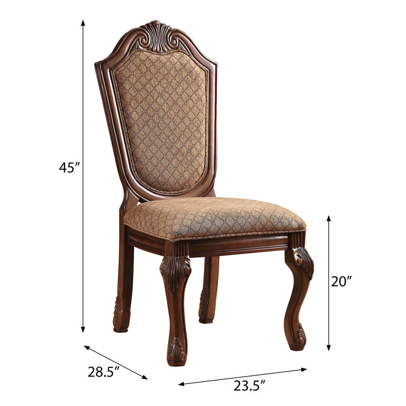 Amolika Arm Chairs with Queen Anne Legs Set of 2 Bloomsbury Market Frame Color Espresso